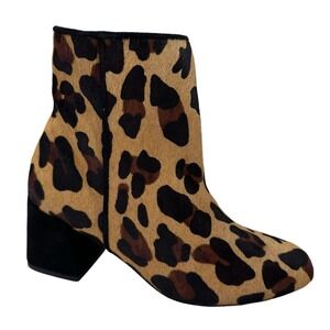 SCHUTZ Mery Leopard-Print Faux Fur Boots‎ NIB Size 5.5 B